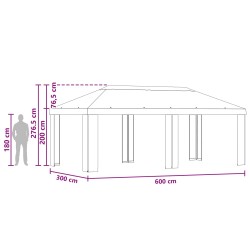 Housse de Gazebo 6 x 3 m Crème Polyester 190 gsm 643975643975
