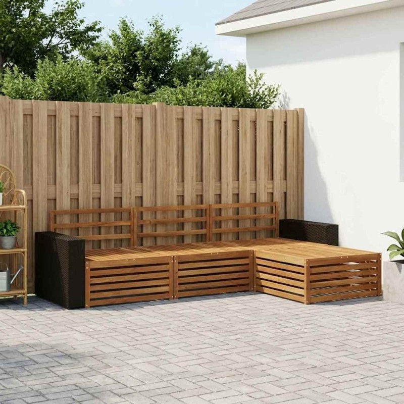 Ensemble de canapés d'extérieur 5 pcs Bois d'Acacia Massif 643978643978