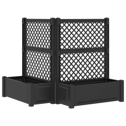 Grand bac avec treille 2 pcs Anthracite 143 x 143 x 133,5 cm PP 643980643980