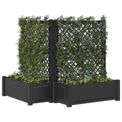 Grand bac avec treille 2 pcs Anthracite 143 x 143 x 133,5 cm PP 643980643980