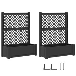 Grand bac avec treille 2 pcs Anthracite 143 x 143 x 133,5 cm PP 643980643980
