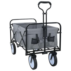 Chariot à Main Pliable Gris 94 x 53 x 99 cm Tissu Oxford 643990643990