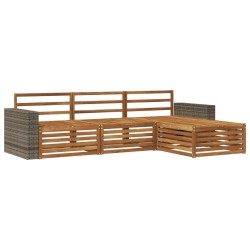 Ensemble de canapés d'extérieur 4 pcs Naturel 644000644000