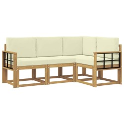 Ensemble de canapés d'extérieur 4 pcs Blanc et crème 644003644003