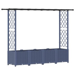 Lit Élevé avec Treillis et Toit Gris 203 x 40 x 136 cm PP 644005644005