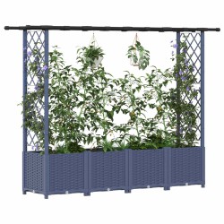 Lit Élevé avec Treillis et Toit Gris 203 x 40 x 136 cm PP 644005644005