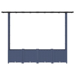 Lit Élevé avec Treillis et Toit Gris 203 x 40 x 136 cm PP 644005644005