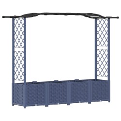 Lit Élevé avec Treillis et Toit Gris 204 x 40 x 138 cm PP 644006644006