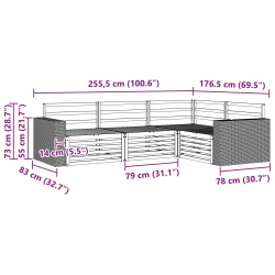 Ensemble de canapés d'extérieur 4 pcs Naturel 644008644008