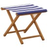 Chaise Longue 2 pcs Bois d'eucalyptus massif Bleu et Blanc 644010644010