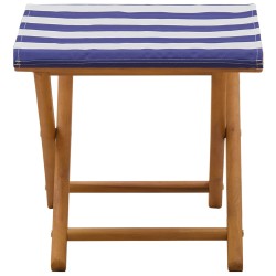 Chaise Longue 2 pcs Bois d'eucalyptus massif Bleu et Blanc 644010644010