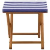 Chaise Longue 2 pcs Bois d'eucalyptus massif Bleu et Blanc 644010644010