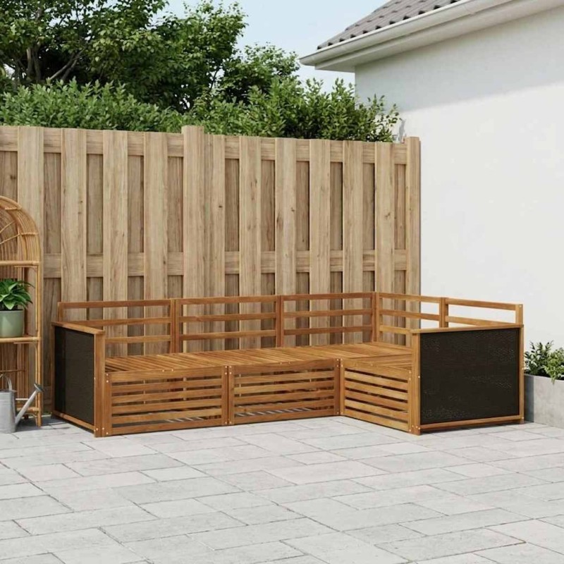 Ensemble de canapés d'extérieur 4 pcs Naturel 644011644011