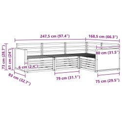 Ensemble de canapés d'extérieur 4 pcs Naturel 644011644011