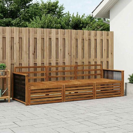 Ensemble de canapés d'extérieur 3 pcs Naturel 644012644012