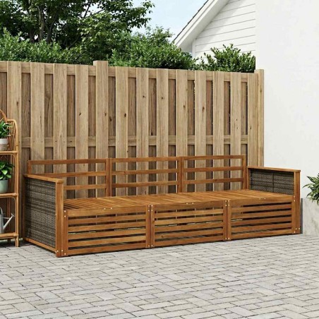 Ensemble de canapés d'extérieur 3 pcs Naturel 644018644018