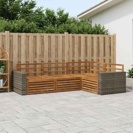 Ensemble de canapés d'extérieur 4 pcs Naturel 644025644025