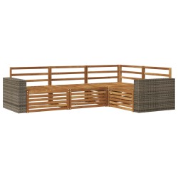 Ensemble de canapés d'extérieur 4 pcs Naturel 644025644025