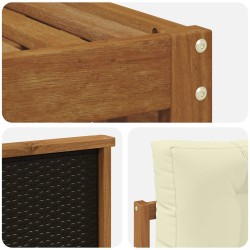 Ensemble de canapés d'extérieur 5 pcs Naturel et Crème 644030644030