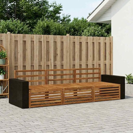 Ensemble de canapés d'extérieur 3 pcs Naturel 644031644031