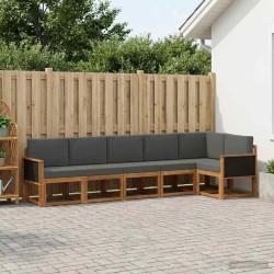 Ensemble de canapés d'extérieur 6 pcs Naturel et Anthracite 644032644032