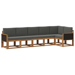 Ensemble de canapés d'extérieur 6 pcs Naturel et Anthracite 644032644032