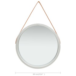 Miroir mural avec sangle 60 cm Argenté 644033644033