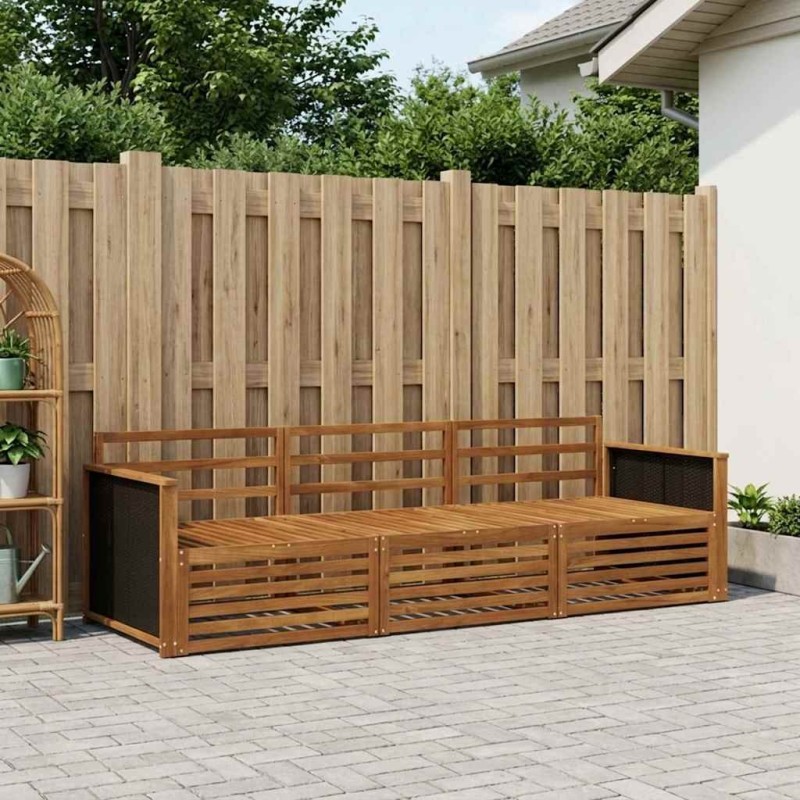 Ensemble de canapés d'extérieur 3 pcs Naturel 644038644038