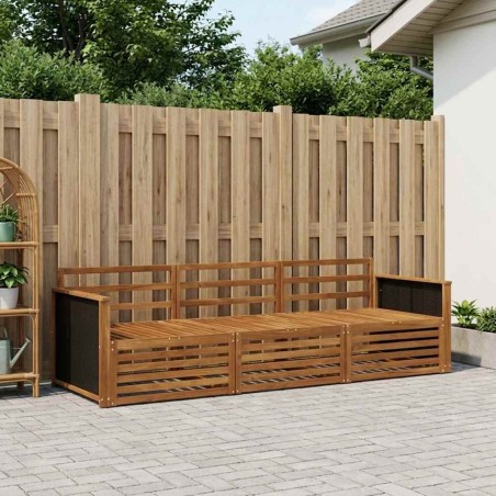 Ensemble de canapés d'extérieur 3 pcs Naturel 644038644038
