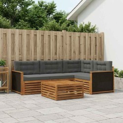 Ensemble de canapés d'extérieur 5 pcs Naturel et Anthracite 644045644045