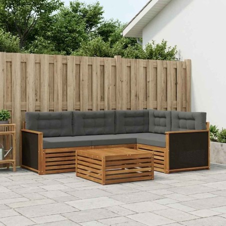 Ensemble de canapés d'extérieur 5 pcs Naturel et Anthracite 644045644045