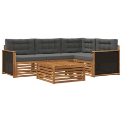 Ensemble de canapés d'extérieur 5 pcs Naturel et Anthracite 644045644045