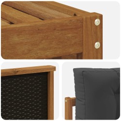 Ensemble de canapés d'extérieur 5 pcs Naturel et Anthracite 644045644045