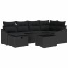 Ensemble de Canapés avec coussin 7 pcs polyrotin 644046644046