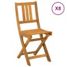 Chaises de bistrot d'extérieur 8 pcs Naturel 40 x 42 x 85 cm 644047644047