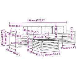 Ensemble de canapés d'extérieur 5 pcs Naturel et Crème 644056644056