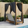 Transat simple avec auvent et rideaux Bois d'Acacia Massif 644062644062