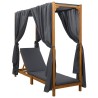 Transat simple avec auvent et rideaux Bois d'Acacia Massif 644062644062