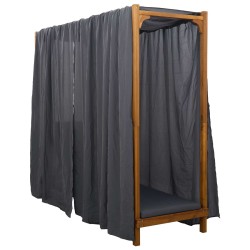 Transat simple avec auvent et rideaux Bois d'Acacia Massif 644062644062