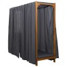 Transat simple avec auvent et rideaux Bois d'Acacia Massif 644062644062