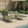 Transat pliant avec coussin 2 pcs Vert foncé 644063644063