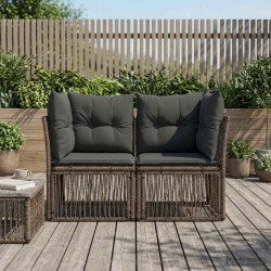 Canapé de jardin 2-Nombre de places Gris polyrotin 644069644069