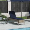 Transat avec coussin gris 55x200x44cm résine tressée 644070644070