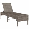 Transat avec coussin gris 55x200x44cm résine tressée 644070644070