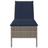 Transat avec coussin gris 55x200x44cm résine tressée 644070644070