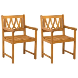 Chaises de jardin 2 pcs Naturel Bois d'Acacia Massif 644073644073