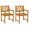 Chaises de jardin 2 pcs Naturel Bois d'Acacia Massif 644073644073