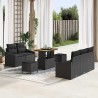 Ensemble de canapé de jardin avec coussin 8 pcs Noir 644079644079