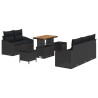 Ensemble de canapé de jardin avec coussin 8 pcs Noir 644079644079