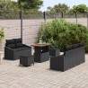Ensemble de canapé de jardin avec coussin 8 pcs Noir 644079644079